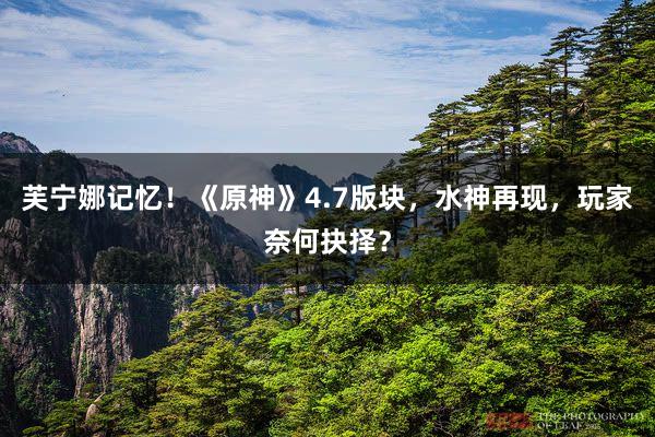 芙宁娜记忆！《原神》4.7版块，水神再现，玩家奈何抉择？