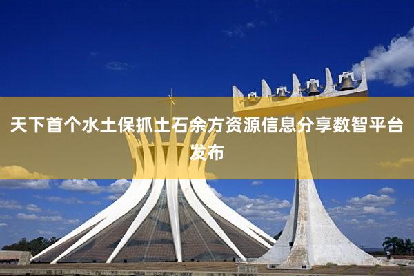 天下首个水土保抓土石余方资源信息分享数智平台发布