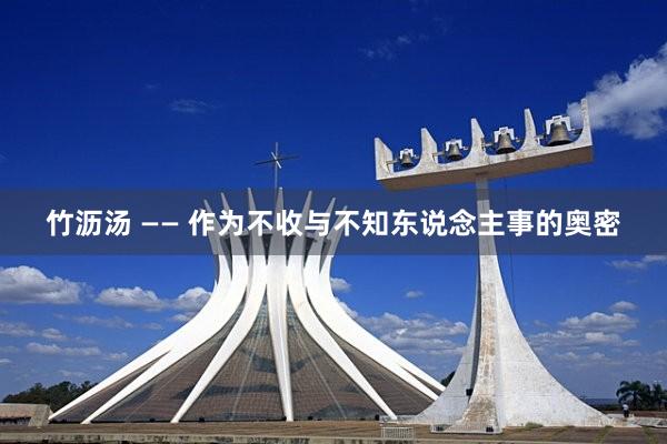 竹沥汤 —— 作为不收与不知东说念主事的奥密