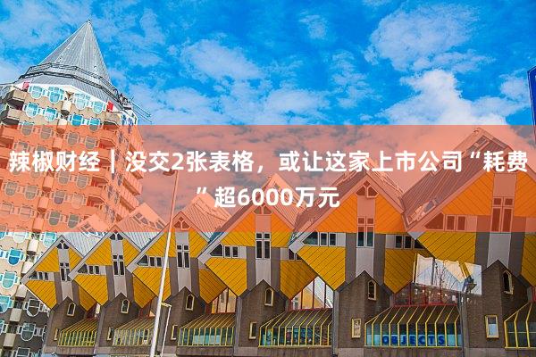 辣椒财经︱没交2张表格，或让这家上市公司“耗费”超6000万元